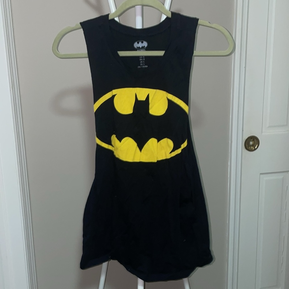 Batman sleeveless top! Batman symbol, very. Meant to have tank underneath